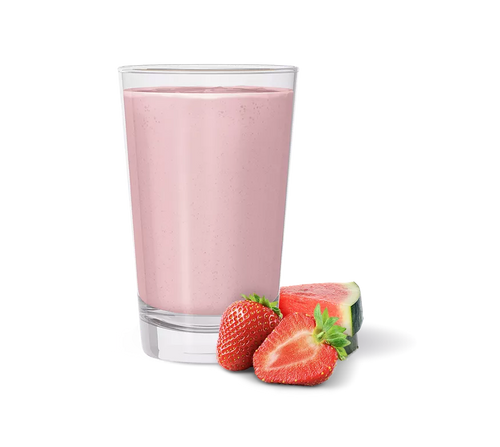 Formula 1 Healthy Meal shake prepared with strawberries